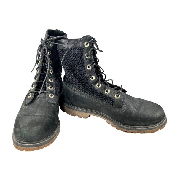 Timberland Shoes - TImberland Womens Combat Boots Black Nubuck Open Weave Mesh Sz US 7.5 EU 38.5